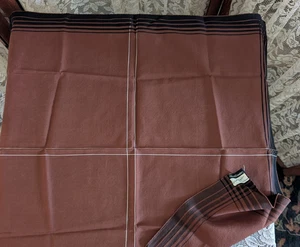 Pañuelo o cuadrado de bolsillo vintage Hermes para hombre de algodón marrón negro 23 x 21" - Imagen 1 de 9