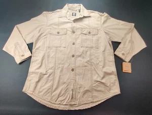 Timberland Earthkeepers Men's Large Beige Long Sleeve Button Up Shirt New - Picture 1 of 11