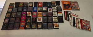 Vintage Atari 2600 Video Game Cartridges 54 Carts & Manual Lot Estate Collection - Picture 1 of 19
