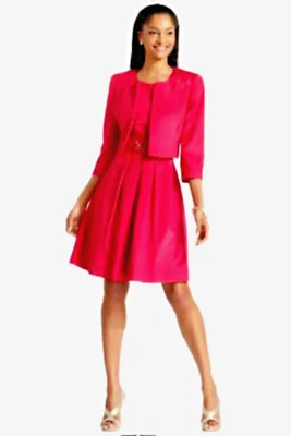 НОВЫЙ NIPON БУТИК ПЛАТЬЕ КОСТЮМ SZ 6 ТРОПИЧЕСКИЙ БРИЗ РОЗОВЫЙ АЗАЛИЯ АТЛАСНЫЙ НОВЫЙ С ЯРЛЫКАМИ $189 - Изображение 1 из 4