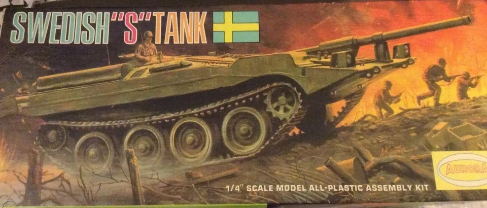 AURORA 316-150 SWEDISH "S" TANK MODEL KIT 1966 SCALE 1/4'' Vintage - Immagine 1 di 1