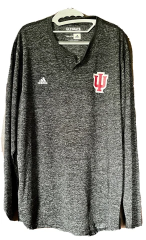 Adidas Ultimate TEE Henley T-Shirt Indiana University, Long Sleeve Men’s XLL Cover