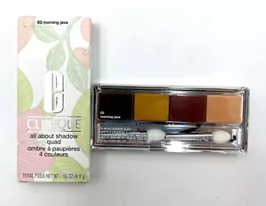 New in Box! Clinique All About Shadow Quad 03 Morning Java ~ 4.8g ~ Full Size - Picture 1 of 3