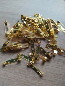 50 Stck. Gold 25 mm Brosche Anstecknadel Rückseite Sicherheitsnadel DIY Stabnadel Brosche - Bild 1 von 3