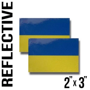 2x REFLECTIVE Ukraine Decal-Stickers Exterior US made-Heavy Duty - Picture 1 of 1