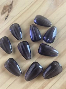 10 PURPLE  TEAR DROP GLASS LAMP WORK BEADS - approx 25mm DIY Jewelry making - Picture 1 of 6