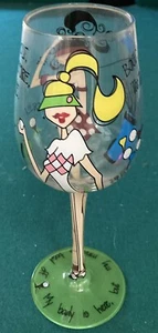 Handpainted Wine Glass For Women Golf I Golf Therefore I Lie In Great Condition! - Picture 1 of 5