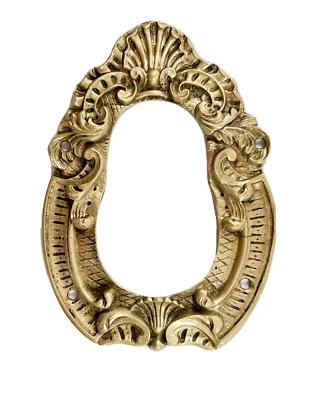 Ornement de meuble XIXèm en bronze, décor Louis XV rococo, serrure, porte - Photo 1/2