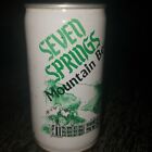 Seven Springs 12 Oz Pull Tab Bottom  Opened Empty Beer Can  Green Lettering