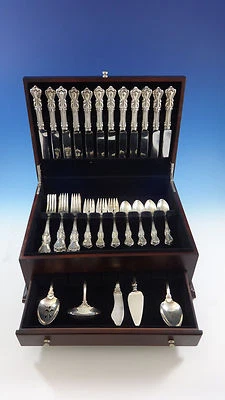 Conjunto de Talheres de Jantar Marlborough by Reed & Barton Prata Esterlina Serviço 53 Peças - Imagem 1 de 4