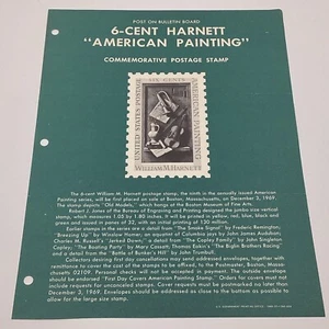1969 6¢ William M Harnett “American Painting” Commemorative Postage Stamp FDC Ad - Picture 1 of 4