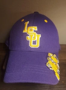 LSU Tigers Top Of The World One Fit Purple Embroidered Tiger Face Baseball Cap - Picture 1 of 5
