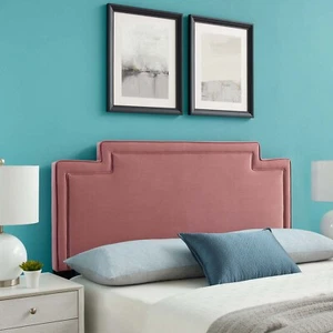 Modway Transfix Performance Velvet Twin Headboard in Dusty Rose - Picture 1 of 9
