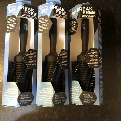 Wet Brush Break Free Smooth & Shine Spiral Brush for Thick/Course Hair LOT OF 3 - Image 1 of 4