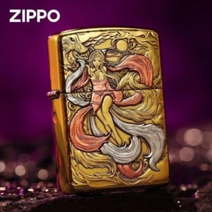 Nuevo Encendedor de Aceite Zippo Nueve Colas Fox Girl con Caja - Imagen 1 de 8