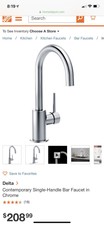 Delta Kitchen/Bar Trinsic Faucet Model: 1959LF Polished Chrome.