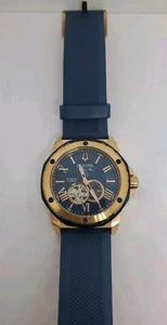 Reloj para hombre Bulova Marine Star automático esfera azul 98A227 **Leer  - Imagen 1 de 20