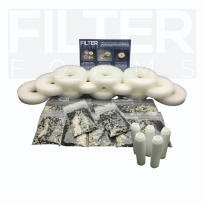 10 COMPATIBLE WITH BIORB SERVICE KIT REFILLS FILTER FOAMS & 5 AIRSTONES - Image 1 of 4