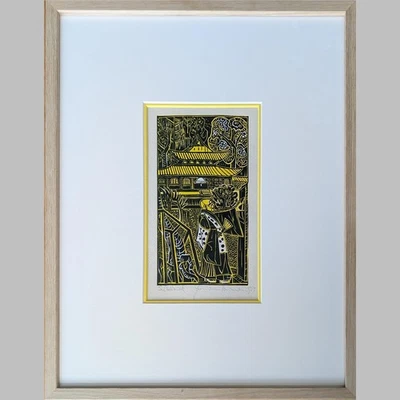 Hermann Naumann Zen-Priester handsignierter Farbholzschnitt Expresionismus - Bild 1 von 2