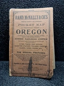 Rand McNally Pocket Map Shipper Guide to Oregon 1900 *Karte komplett intakt* - Bild 1 von 8