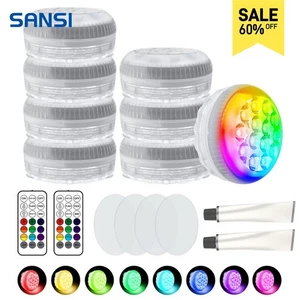 SANSI 8-Pack Pool Lights Underwater RGB Color Changing Swimming Lamp With Remote - Picture 1 of 9