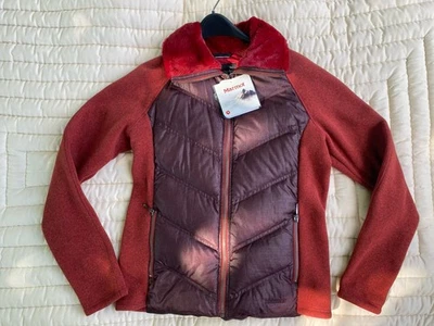 Marmot Women’s Thea Jacket L Dark Crimson Red Puffer Softshell Fleece Hiking NWT - Imagem 1 de 4