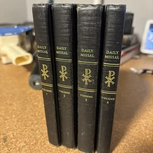 Vintage 1958 Saint Andrew Daily Missal Vol 1-4 Dom Gaspar Lefebvre Leather - Picture 1 of 8