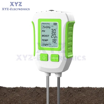 5-in-1 LCD Soil Tester Dual-Probe Moisture Meter PH Fertility Temp Light Meter - Image 1 of 4