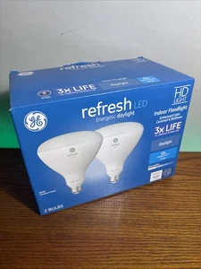 NEW GE Refresh LED HD Light Bulb 13W=65W 900 Lumens BR40 Medium 2 pack Daylight - Picture 1 of 4