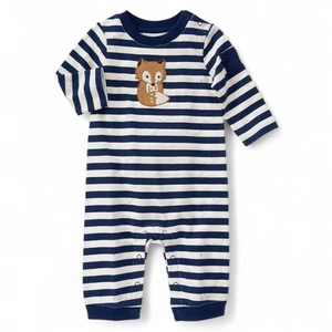 Gymboree Woodland Fox Appliqué Romper Baby Boy Size 12 18 Months 12/18 Navy Fall - Picture 1 of 8