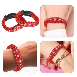 2 Pcs National Flag Seven Core Bracelet Travel Camping Party Favors - Picture 1 of 12