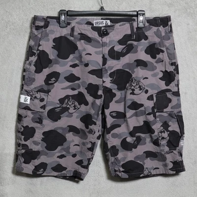 Ursus Bape Cargo Shorts Mens XL Gray Black Camo A Bathing Ape Streetwear Logo - Image 1 of 4