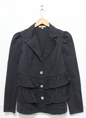 Chaqueta Blazer Prairie Underground Gris Oscuro Volantes Utilidad Botón Delantero Talla L Y2K Foto 1 de 4