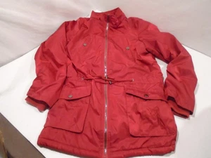Women's Red Lined Hooded Utility Jacket Size XL Snobbish Collection Pockets - Picture 1 of 6
