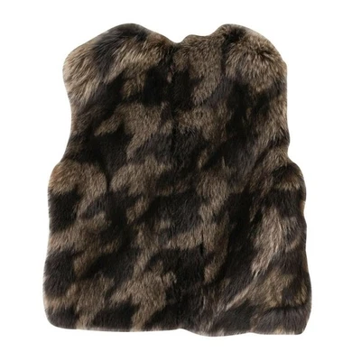 NUEVO CON ETIQUETAS BRUNELLO CUCINELLI Chaleco de Piel Pellicciai Marrón/Gris Talla 42 $28,720 Foto 1 de 4