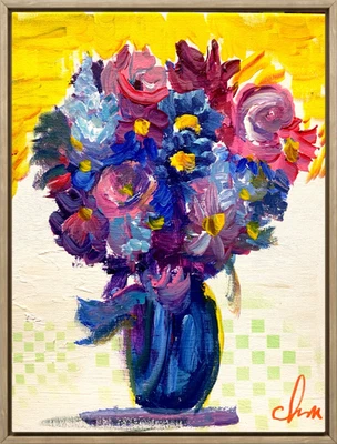 Arte Original 11X14 Lienzo EXPRESIONISMO HECHO A MANO FIRMADO COLORIDO PINTURA ARTÍSTICA Foto 1 de 3