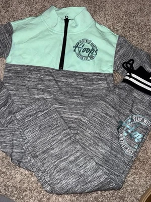 Justice active Sweatsuit Basketball Hoops  Sz 8 Joggers Pullover NWT *see Notes - Image 1 of 4