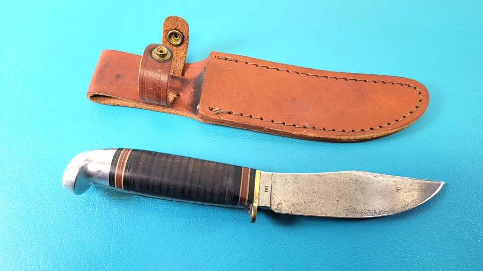Western Model L88 Skinning Knife Boulder Colo USA + Leather Sheath TR559 - Image 1 of 4