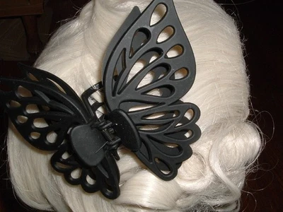 Large Black Butterfly Hair Claw Clip 5" New w Tag - Image 1 of 4