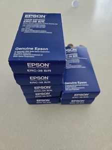 Brand New EPSON 7 Pack of ERC-38BR ERC38BR Printer Ribbon Cartridge Black/Red - Picture 1 of 3