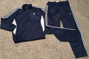 Traje de pista completa Adidas azul incluye chaqueta y pantalones de chándal - Imagen 1 de 17