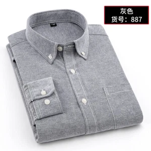 Mens Dress Shirts Long Sleeves Oxford Pocket Solids Business Casual Shirts Tops - Picture 1 of 19