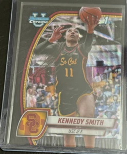 2024-25 Bowman University Chrome - Kennedy Smith #44 rifrattore onda nera (RC) - Foto 1 di 2
