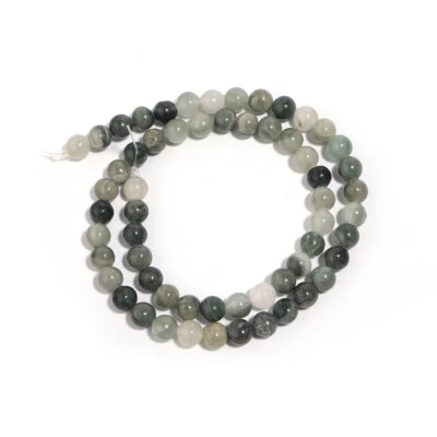 Piedra natural hierba verde jaspe cuentas sueltas redondas fabricación de joyas 4 6 8 10 12 mm Foto 1 de 4