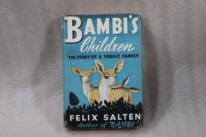 Vintage 1939 BAMBI'S CHILDREN by Felix Salten Dust Jacket 1st Edition BE - Picture 1 of 6