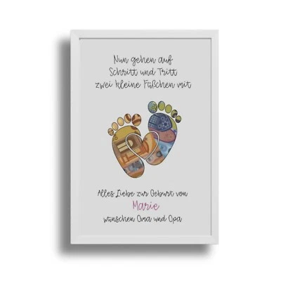 Geschenk Taufe Geburt Babyparty Mädchen personalisiertes Geldgeschenk - Bild 1 von 4
