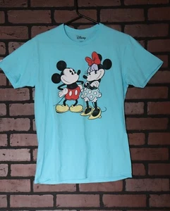 Damen Shirt Disney Hellblau Retro Mickey & Minnie Größe M | Neu - Bild 1 von 5
