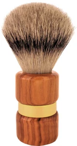 Cepillo de afeitar madera de olivo pelo puntiagudo plateado - Hans Baier Exclusive - Imagen 1 de 2