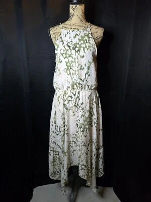 Vestido para mujer Mossimo verde y blanco manchado forrado talla mediana Foto 1 de 4