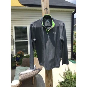 Under armour youth 1/2 zip pullover athletic logo neon yellow sz yxl extra large - Picture 1 of 10